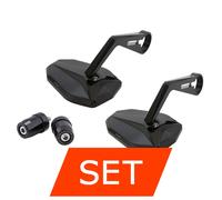 Rétroviseur guidon complet Highsider Victory + Bouchons M10 + Contrepoids M8