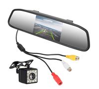 Rétroviseur Intérieur Voiture 12 V Caméra Recul Moniteur Stationnement Lecteur DVD PDC Écran 4,3 Pouces Affichage Vidéo HD Accessoires Caméras Recul Voiture(Mirror and Camera)