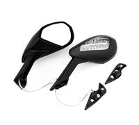 Rétroviseur Latéral De Moto Ensemble De Rétroviseurs Noirs pour Moto avec Clignotants pour Ducati 1299 pour Panigale S 2015-2018 pour 959 pour Panigale 2015-2020 Moto Embout de Guidon