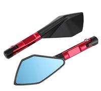 Rétroviseur Latéral De Moto Rétroviseur De Moto Vélo Cyclisme Clair Large Portée Réflecteur De Vue Arrière Guidon Réglable Miroir Gauche Droit Moto Embout de Guidon(Rouge)