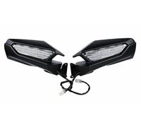 Rétroviseur Latéral De Moto Rétroviseurs Latéraux De Moto Clignotants Lentille De Feu Arrière pour Goldwing pour GL1800 2018 2019 2020 2021 2022 2023 Moto Embout de Guidon(Matte Black)