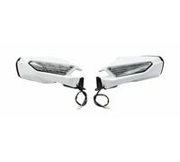 Rétroviseur Latéral De Moto Rétroviseurs Latéraux De Moto Clignotants Lentille De Feu Arrière pour Goldwing pour GL1800 2018 2019 2020 2021 2022 2023 Moto Embout de Guidon(Pearl White)