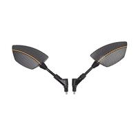 Rétroviseur latéral de moto robuste, réglable, rotation à 360 degrés, verre convexe universel pour scooters, VTT avec base de 8 mm, coque en fibre de carbone, construction en (Or)