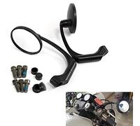Rétroviseur latéral de moto rond rétroviseur universel de moto 10mm pour Cafe Racer (Le noir)
