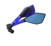 Rétroviseur latéral d'extrémité de Guidon Moto Rétroviseur Moto pour Suzuki Accessoires Moto Rétroviseur Angle Mort Gauche Ou Droit Verre Rétroviseur Lentille(Blue)