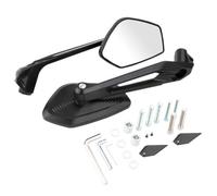 Rétroviseur latéral pour moto BMW Cadre en alliage d'aluminium avec verre blanc transparent réglable et pliable