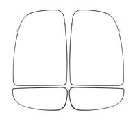 Rétroviseur latéral Pour Ram Pour ProMaster 2014-2023 Supérieur Inférieur Gauche Côté Droit Miroir Verre Chauffant Convexe Remplacement Retroviseur Miroir Glace(Upper and Lower)