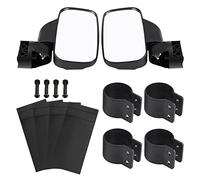 Rétroviseur latéral UTV réglable pour - Conception en verre convexe pour une large plage de vision - Coque en PP à fort impact et pinces en ABS durables adaptées aux arceaux