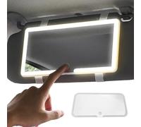 Rétroviseur LED pour voiture - Tri - Mode lumineux - Protection solaire - Visière de camion réglable portable avec charge USB - Capteur tactile compact - Maquillage et utilisation d'entretien