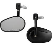 Rétroviseur, matériau aluminium, dimensions de la surface 130mm x 84mm, compatibilité avec les guidons 13-19mm, montage avant et latéral, contient 1 paire