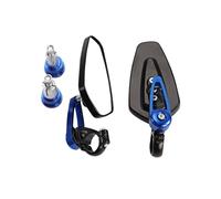 Retroviseur Moto 1 paire 7/8 "22mm moto aluminium barre extrémité côté rétroviseur universel guidon rétroviseurs Retro Moto(Blue)