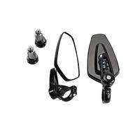 Retroviseur Moto 1 paire 7/8 "22mm moto aluminium barre extrémité côté rétroviseur universel guidon rétroviseurs Retro Moto(Black)