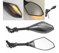 Retroviseur Moto 2 X LED clignotants rétroviseurs latéraux avec clignotant LED 10mm rétroviseur de moto for Honda Suzuki Yamaha Ducati RéTroviseur Moto (Color : Rear Mirrors-01)