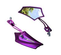 Retroviseur Moto 2pcs moto gauche côté droit 8mm 10mm Rétroviseurs de rétroviseur avec des vis changeables universelles Retro Moto(Purple)