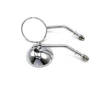 Retroviseur Moto Embout Guidon Petit Rétroviseur Rond Rétro De Moto En Aluminium Pour Café Rétroviseurs Latéraux De Course Miroir Convexe Retroviseurs Latéraux(Chrome)