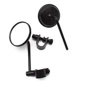 Retroviseur Moto Embout Guidon Pour Sport Pour Vélo Pour Rue Pour Scooter Noir Support D'étrier Universel Rétroviseurs De Moto Petit Rond Style CNC Retroviseurs Latéraux(Black)