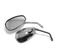 Retroviseur Moto Embouts Motorrad Spiegel Chrom Oval Retro Rückspiegel E-Bike Rückspiegel 1 Paar 10mm