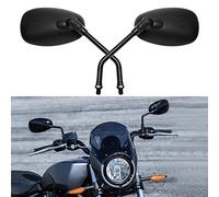 Rétroviseur Moto Noir 10mm Compatible avec Boulevard C90 SV650S Vegas Intruder M1800R Rebel VTX 1300 1800 Vulcan VN 500 800 1500 1600 Cruiser Street Bike (Ovale-Noir)