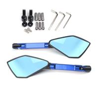 Rétroviseur Moto pour Guidon Latéral Universel CNC Bleu Antireflet pour MT01 MT25 MT03 MT07 MT09 MT10(Blue Big-Mirror)
