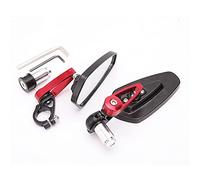 Retroviseur Moto Rétroviseurs De Moto CNC Universels En Verre Bleu, Extrémité Barre Scooter, Accessoires Rétroviseur, 7/8 ", 22mm(Red)