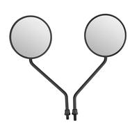 Retroviseur Moto Rétroviseurs Latéraux Ronds Universels Rétro, 8mm/0,3 Pouces, For Moto, Vélo Électrique, Scooter, Coque ABS + Tige Métallique, 2 Pièces