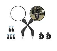 Rétroviseur Moto Rond Pliant Pivotant à 360° - Miroir de Guidon 7/8 Pouces avec Filetage M8 M10 pour Quad Scooter ATV