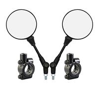 Retroviseur Moto, Support Retroviseur Moto, Rétroviseur Rond Pliable Universel et Base de Montage de 10 mm pour Motos, Scooters, Vélos