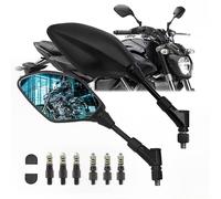 Rétroviseur moto universel approuvé E13 pivotant à 360° avec boulon M8&M10 Rétroviseur convexe pour moto, scooter MT01 MT03 MT07 MT09 Tracer FJ-09