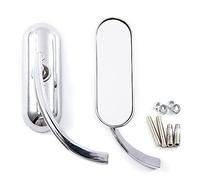 Rétroviseur ovale de moto avec vis de 8 mm et 10 mm, chromé, style rétro, pour touring, café, racer, scooter, cruiser Sportster XL883, 1200, 48, 72