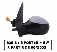 RETROVISEUR PEUGEOT 206 GAUCHE CONDUCTEUR ELECTRIQUE / DEGIVRANT / COQUE 8149KQ