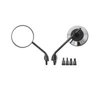 Rétroviseur Plat pour Moto Scooter Vélo Électrique Côté Arrière Universel Rétro Réglable Noir Mat Argent Rond Retroviseur Moto Embout Guidon(A Plating)
