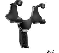 Rétroviseur pliant pour voiture Support pour téléphone portable Universel Multifonction Réglable Rotatif Navigation Gps Clé 203 Noir