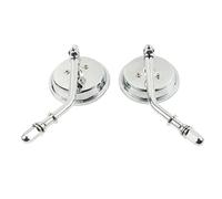 Retroviseur Pour Sportster 883 1200 Pour Iron 883 Pour Softail Pour Dyna Rétroviseurs de moto Rétroviseur rond chromé noir rétroviseurs pour moto(Chrome)