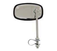 Rétroviseur Replay UNIVERSEL VINTAGE RECTANGLE ACIER CHROME REVERSIBLE H111mm,L66mm DIAM COLLIER 22mm