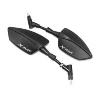 rétroviseur rotatif Pour YAM&AHA XMAX300, XMAX400, XM&AX, X-MAX, XM&AX 125, XMAX250, XM&AX 300, 400, 8mm 10mm Rétroviseurs latéraux universels pour moto et scooter (Color : Black)