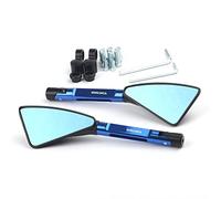 Rétroviseur Triangle Moto CNC Aluminium Bleu Anti-éblouissement Lentille Rétroviseurs Latéraux Avec Pour Kawasaki Z800 Z800E Version 2013-2018(Bleu)