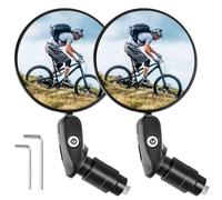 Rétroviseur Vélo 2 pièces, Retroviseur Velo Rotatif à 360°, pour guidon 17,4-22 mm, Retroviseur Trotinette Electrique, Rétroviseur de Vélo Grand Angle pour Vélos de Ville, VTT, Vélos Electriques