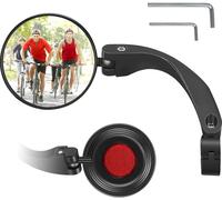 Rétroviseur Vélo Pour Guidon 18-26 Mm Gauche, Retroviseur Velo Convexe Avec Réflecteur, Pliable Accessoire Velo Route Compatible Électrique Et Vtt (1 Pièce)