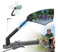 Retroviseur Velo,Rétroviseur de Guidon de Vélo Rétractable,Retroviseur Droit de Velo pour VTT Route Velo Electrique Scooter,360° Rotatif,Lentille de Lumière Bleue,Faible Éblouissement