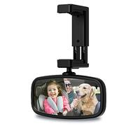 Retroviseur Voiture Bebe, Miroir Bebe Voiture avec Réglage Sur 360, Fabriqué en ABS, Miroirs Auto Bébés avec Pince à Ressort pour la Plupart Des Voitures Familiales