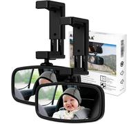 Retroviseur Voiture Bebe,Rotation À 360° Miroir De Voiture Bébé,Type De Pince À Ressort Pour Une Installation Facile,Miroir En Verre,Rétroviseurs Bebe Pour Sécurité Sièges Arrière (2 Noirs).[Y215]