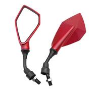 Rétroviseurs de moto 1 paire de rétroviseurs universels pour moto scooter ATV 10 mm vis ABS rétroviseur latéral pour vélo électrique accessoires CNC modifiés Rétroviseurs de guidon(Red)