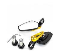 Rétroviseurs De Moto 2 Pièces Moto Aluminium 7/8 "22mm Extrémité De Barre Rétroviseur Latéral Moto Guidon De Vélo Vue Arrière Rétroviseur D'extrémité Moto(Gold1)