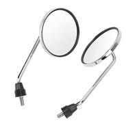 Rétroviseurs de Moto 8mm Filetage Chrome Métal Alliage Rond Guidon Miroir 1 Paire pour Scooter ATV