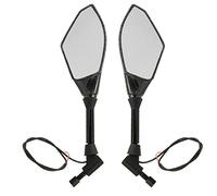 Rétroviseurs de moto à LED avec clignotant et indicateur de direction, ajustement universel pour motos, guidon de 10 mm ABS, paire de rétroviseurs latéraux noirs