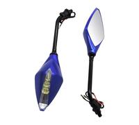 Rétroviseurs De Moto Avec Clignotant LED 10mm pour Rétroviseurs Latéraux(BLack)