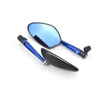 Rétroviseurs De Moto en Aluminium CNC, Grand Miroir Guidon Verre Bleu Universel pour Rétroviseurs
