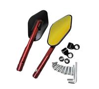 Rétroviseurs de Moto Guidon Miroir De Recul En Aluminium CNC, Accessoires De Modification De Moto Et Scooter(Red)