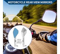 Rétroviseurs De Moto Miroirs Latéraux D'Extrémité De Barre En Alliage D'Aluminium Réglables 1 Ensemble Ton Argenté Forme Prismatique M8/M10