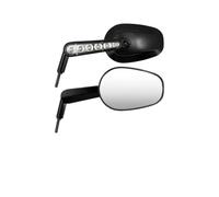Rétroviseurs De Moto Noir Chromé Clignotant Universel en Verre Transparent Lumière De Course Rétroviseur Latéral pour Rétroviseurs